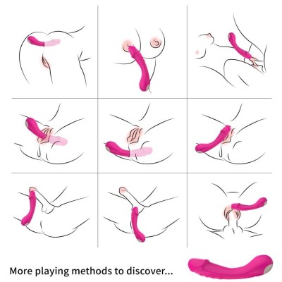 ARMONY - VIBRADOR DILDO G-SPOT SILICONE FÚCSIA - D-237897 - Dona Pimenta