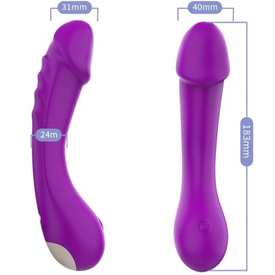 ARMONY - DILDO VIBRADOR G-SPOT SILICONE ROXO - D-237898 - Dona Pimenta