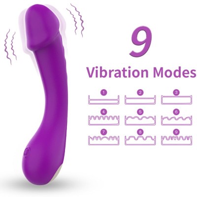 ARMONY - DILDO VIBRADOR G-SPOT SILICONE ROXO - D-237898 - Dona Pimenta