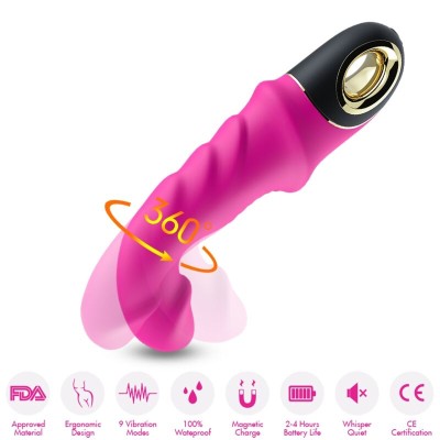 ARMONY - JOYBLADE DILDO VIBRADOR ROTADOR FÚCSIA - D-237921 - Dona Pimenta