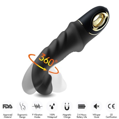 ARMONY - JOYBLADE DILDO VIBRADOR ROTATOR PRETO - D-237922 - Dona Pimenta