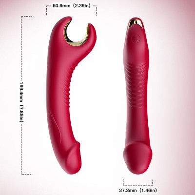 ARMONY - PRINCE DILDO VIBRADOR E ROTATOR VERMELHO - D-237929 - Dona Pimenta