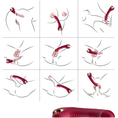 ARMONY - PRINCE DILDO VIBRADOR E ROTATOR VERMELHO - D-237929 - Dona Pimenta