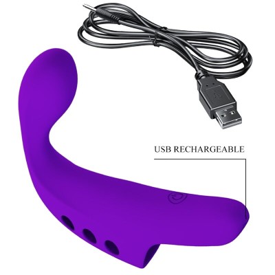 PRETTY LOVE - VIBRADOR DE DEDO RECARREGVEL GORGON ROXO - D-237578 - Dona Pimenta