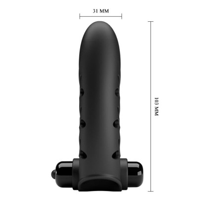 PRETTY LOVE - CAPA DE DEDO VIBRADOR DE COELHO PRETO VANCE - D-237386 - Dona Pimenta