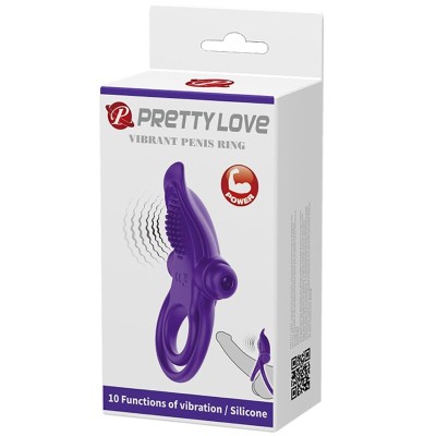 PRETTY LOVE - ANEL PARA PÉNIS VIBRANTE ROXO - D-237569 - Dona Pimenta