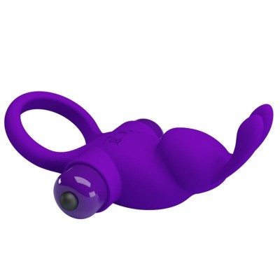 PRETTY LOVE - ANEL VIBRADOR I COELHO PARA PÊNIS ROXO - D-237570 - Dona Pimenta