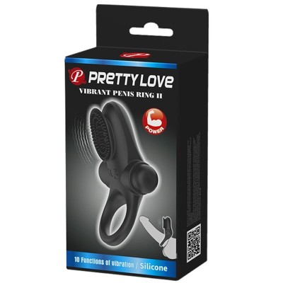 PRETTY LOVE - ANEL VIBRADOR II PARA O PÊNIS PRETO - D-237571 - Dona Pimenta