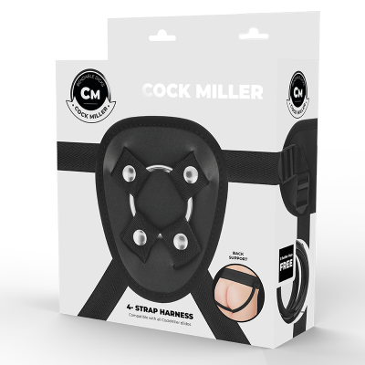 ARNÊS COCK MILLER + DENSIDADE DE SILICONE COCKSIL ARTICULÁVEL PRETO 13 CM - D-227622 - Dona Pimenta