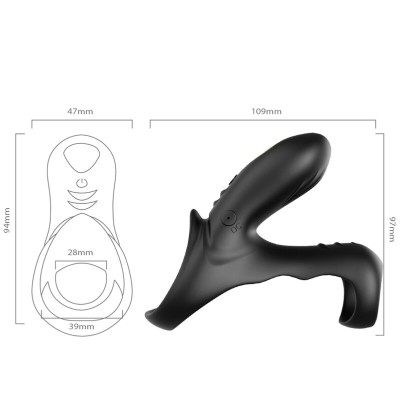 ARMONY - RANGER ANILLO DOBLE VIBRADOR PAREJA NEGRO - D-238012 - Dona Pimenta