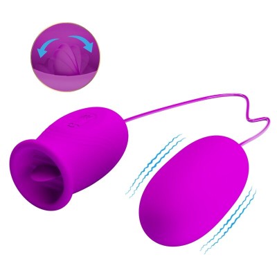 PRETTY LOVE - VIBRADOR RECARREGVEL DAISY DUAL EGG ROXO - D-237377 - Dona Pimenta