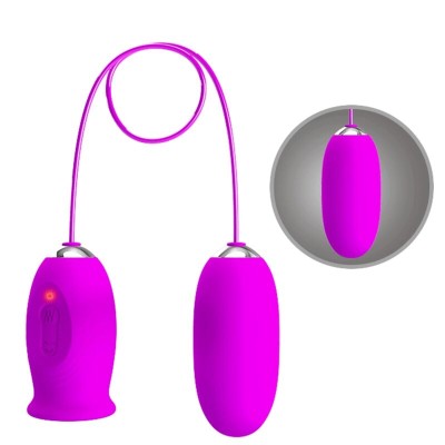 PRETTY LOVE - VIBRADOR RECARREGVEL DAISY DUAL EGG ROXO - D-237377 - Dona Pimenta