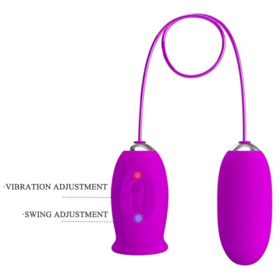 PRETTY LOVE - VIBRADOR RECARREGVEL DAISY DUAL EGG ROXO - D-237377 - Dona Pimenta