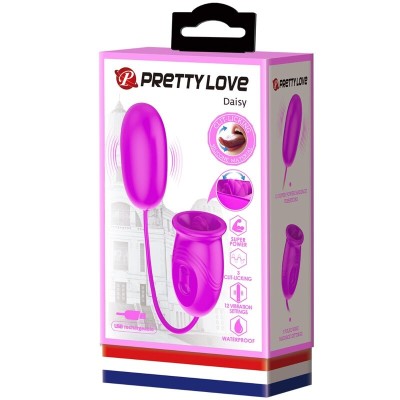 PRETTY LOVE - VIBRADOR RECARREGVEL DAISY DUAL EGG ROXO - D-237377 - Dona Pimenta