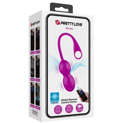 PRETTY LOVE - BOLAS VIBRADORAS RECARREGVEIS ELVIRA ROXO - D-237573 - Dona Pimenta