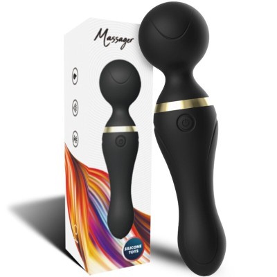 ARMONY - FREEZA MASAJEADOR & VIBRADOR CABEZA FLEXIBLE NEGRO - D-237974 - Dona Pimenta