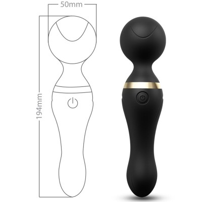 ARMONY - FREEZA MASAJEADOR & VIBRADOR CABEZA FLEXIBLE NEGRO - D-237974 - Dona Pimenta