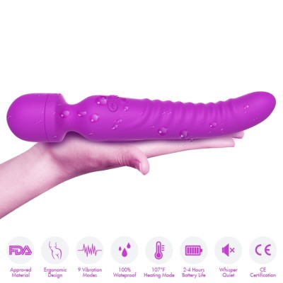 ARMONY - MISSION MASAJEADOR & VIBRADOR EFECTO CALOR VIOLETA - D-237977 - Dona Pimenta