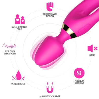 ARMONY - MASAJEADOR & VIBRADOR RABBIT FUCSIA - D-237983 - Dona Pimenta