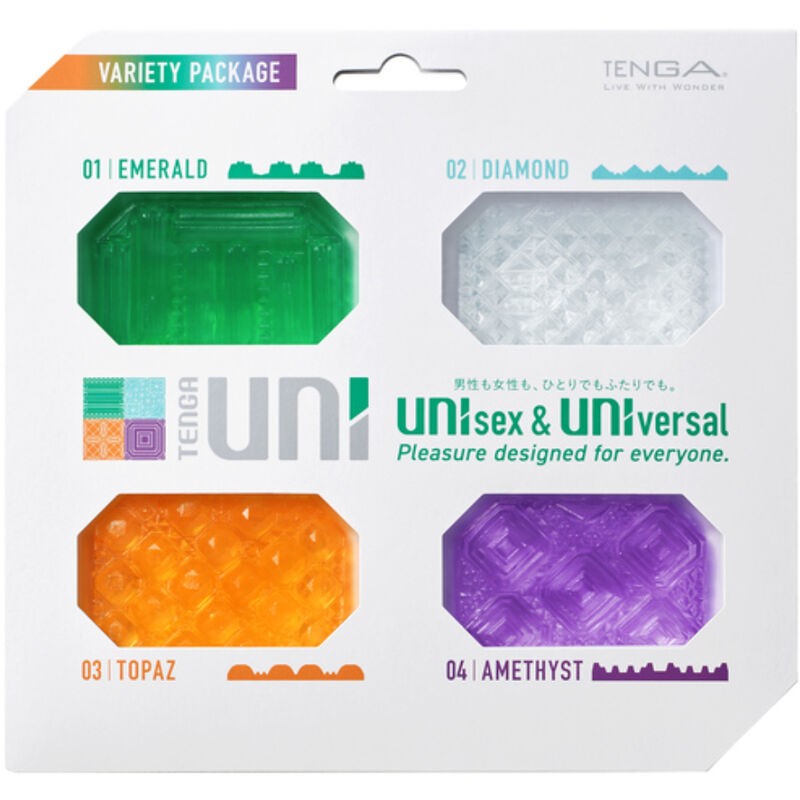 TENGA - MASTURBADOR UNI VARIETY DEDAL PACK 4 UNIDADES - D-238096 - Dona Pimenta