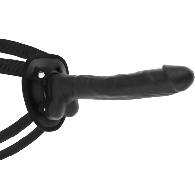 ARNÊS COCK MILLER + DENSIDADE DE SILICONE ARTICULÁVEL COCKSIL PRETO 24 CM - D-227628 - Dona Pimenta