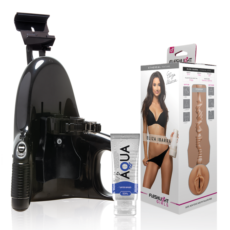 FLESHLIGHT - ELIZA IBARRA VAGINA + LANÇAMENTO UNIVERSAL + LUBRIFICANTE AQUA QUALITY 50 ML - D-238378 - Dona Pimenta