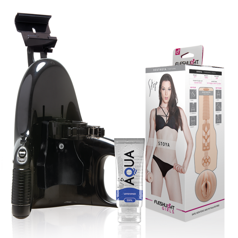 FLESHLIGHT - VAGINA STOYA DESTROYA + LANÇAMENTO UNIVERSAL + LUBRIFICANTE AQUA QUALITY 50 ML - D-238381 - Dona Pimenta