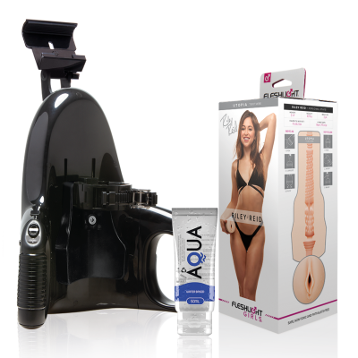 FLESHLIGHT - VAGINA RILEY REID UTOPIA + LANÇAMENTO UNIVERSAL + LUBRIFICANTE AQUA QUALITY 50 ML - D-238384 - Dona Pimenta