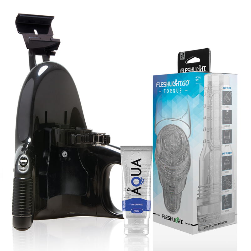 FLESHLIGHT - GO MASTURBADOR TORQUE ICE + LANÇAMENTO UNIVERSAL + LUBRIFICANTE AQUA QUALITY 50 ML - D-238382 - Dona Pimenta