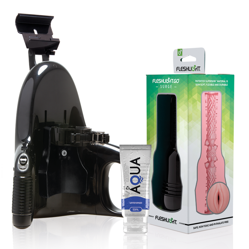 FLESHLIGHT - GO PINK LADY SURGE VAGINA + LANÇAMENTO UNIVERSAL + LUBRIFICANTE AQUA QUALITY 50 ML - D-238375 - Dona Pimenta