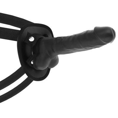 ARNÊS COCK MILLER + DENSIDADE DE SILICONE ARTICULÁVEL COCKSIL PRETO 18 CM - D-229456 - Dona Pimenta