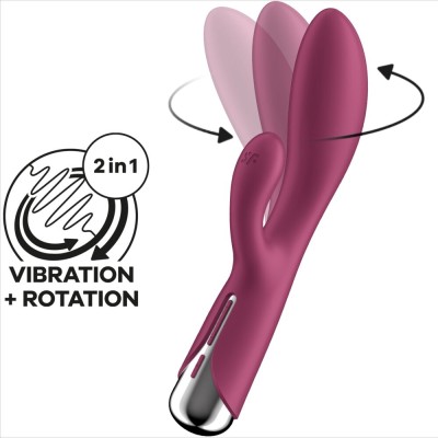 SATISFYER - COELHO GIRATÓRIO 1 CLITÓRIS E ESTIMULAO DE PONTO G VERMELHO - D-237583 - Dona Pimenta