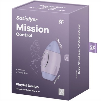 SATISFYER - VIBRADOR DE IMPULSO DUPLO PEQUENO LILAC MISSION CONTROL - D-237587 - Dona Pimenta