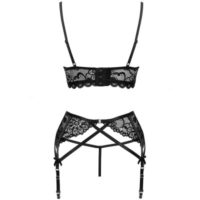 LIVCO CORSETTI FASHION - MORIDAM LC 90552 SUTI + CINTA LIGA + CALCINHA NEGRO - D-239124 - Dona Pimenta