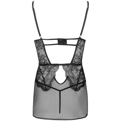 LIVCO CORSETTI FASHION - CAMISA BARIRIN LC 90633 + CALCINHA PRETA - D-239156 - Dona Pimenta