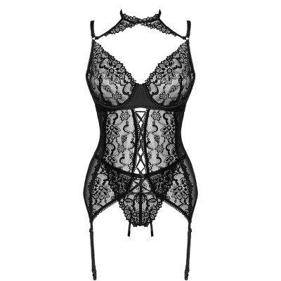 LIVCO CORSETTI FASHION - COLEO GIELLANDRA FOR THE SENSES CORSET + CALCINHA PRETA - D-239182 - Dona Pimenta