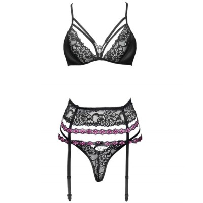 LIVCO CORSETTI FASHION - SNEHANA LC 90443 SUTI + CINTA LIGA + CALCINHA PRETA - D-239229 - Dona Pimenta