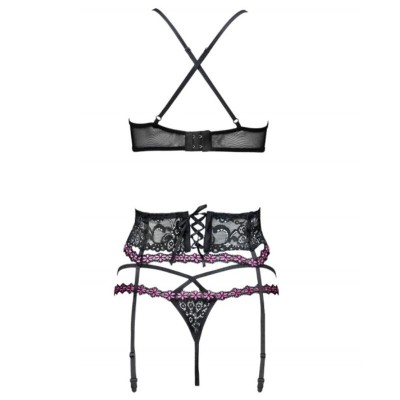 LIVCO CORSETTI FASHION - SNEHANA LC 90443 SUTI + CINTA LIGA + CALCINHA PRETA - D-239229 - Dona Pimenta