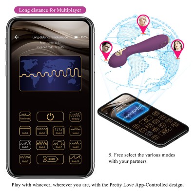 PRETTY LOVE - VIBRADOR HECTOR ELECTROSHOCK POR APP CONTROL ROXO - D-238745 - Dona Pimenta