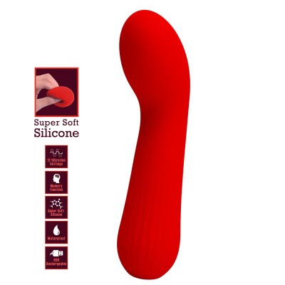 PRETTY LOVE - VIBRADOR RECARREGVEL FAUN VERMELHO - D-238717 - Dona Pimenta