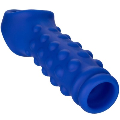 ADMIRAL - CAPA PARA PÊNIS COM FRISAS SILICONE LÍQUIDO AZUL - D-238322 - Dona Pimenta