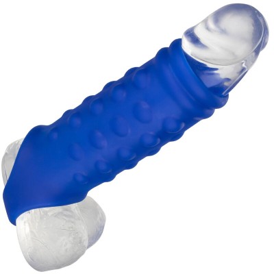 ADMIRAL - CAPA PARA PÊNIS COM FRISAS SILICONE LÍQUIDO AZUL - D-238322 - Dona Pimenta