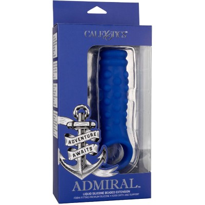 ADMIRAL - CAPA PARA PÊNIS COM FRISAS SILICONE LÍQUIDO AZUL - D-238322 - Dona Pimenta