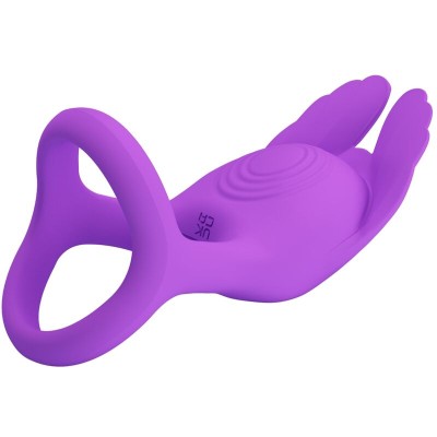 PRETTY LOVE - ANEL PARA PÊNIS VIBRANTE 7 VIBRAÇÕES SILICONE ROXO - D-238733 - Dona Pimenta