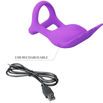 PRETTY LOVE - ANEL PARA PÊNIS VIBRANTE 7 VIBRAÇÕES SILICONE ROXO - D-238733 - Dona Pimenta