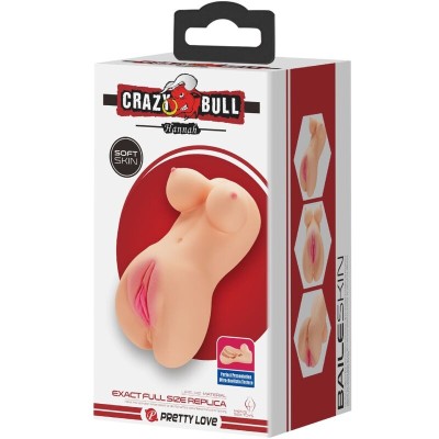 CRAZY BULL - VIBRADOR REALISTA DE VAGINA E NUS HANNAH - D-238756 - Dona Pimenta