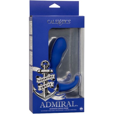 ADMIRAL - ESTIMULADOR ANAL CURVO E VIBRADOR AZUL - D-238326 - Dona Pimenta