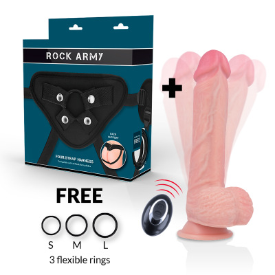 ROCKARMY - ARCOTE + VIBRADOR DE SILICONE LÍQUIDO PREMIUM APACHE CONTROLE REMOTO 22CM - D-227460 - Dona Pimenta