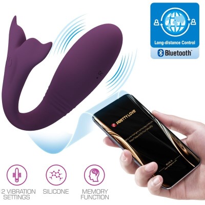 PRETTY LOVE - JAYLEEN VIBRADOR APP CONTROLE REMOTO ROXO - D-238727 - Dona Pimenta