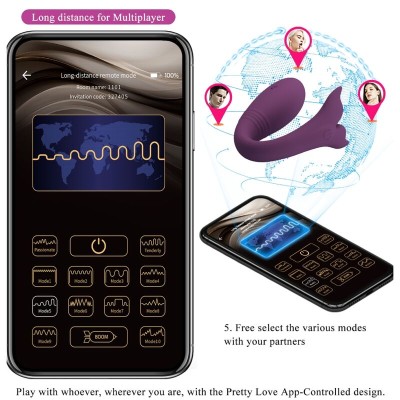 PRETTY LOVE - JAYLEEN VIBRADOR APP CONTROLE REMOTO ROXO - D-238727 - Dona Pimenta